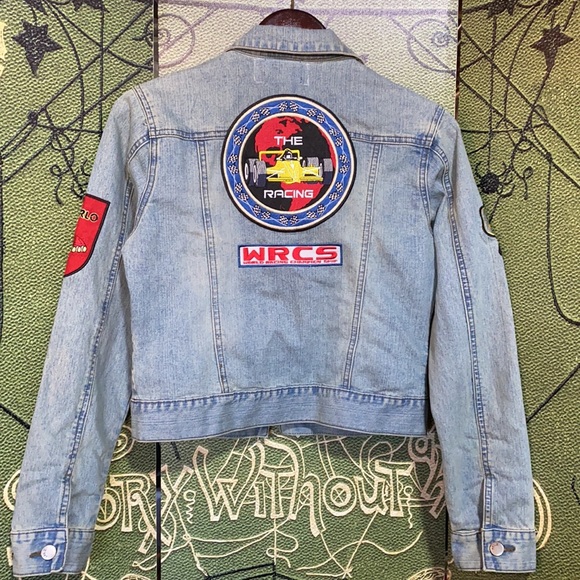 Jean jacket with car racing patches - Picture 2 of 10